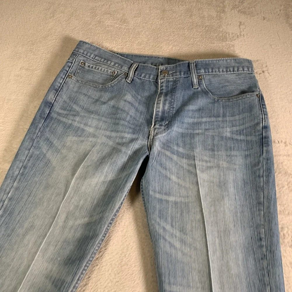 Levis 511 Jeans Mens 36x32 Blue Denim Stretch Tapered‎ Leg Mid Rise Light Wash